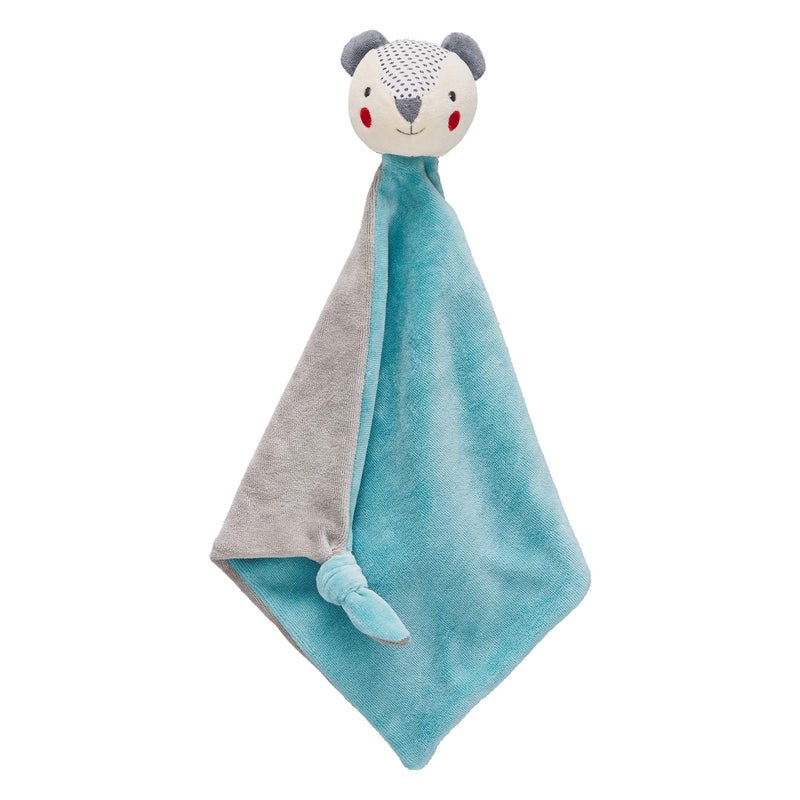 Petit Collage Organic Cotton Baby Blanket, Blue Bear - 100% Organic Soft Cotton, Cuddly Toy, 14.25â€ x 18â€, Newborn to Toddler - Image 1